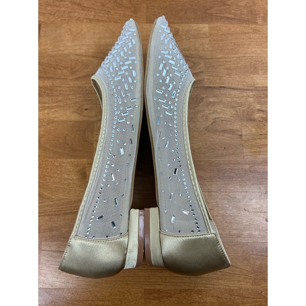 Lulus sparklee champagne rhinestone pointed toe ballet flats - Picture 7 of 8